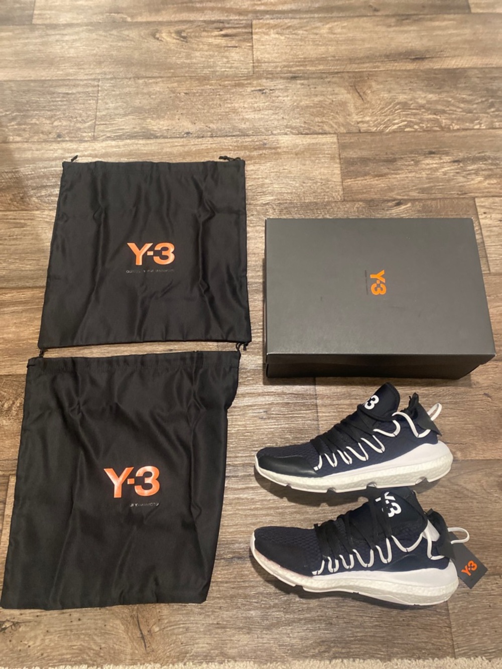 Y-3 Black & White Kusari Athletic Sneakers